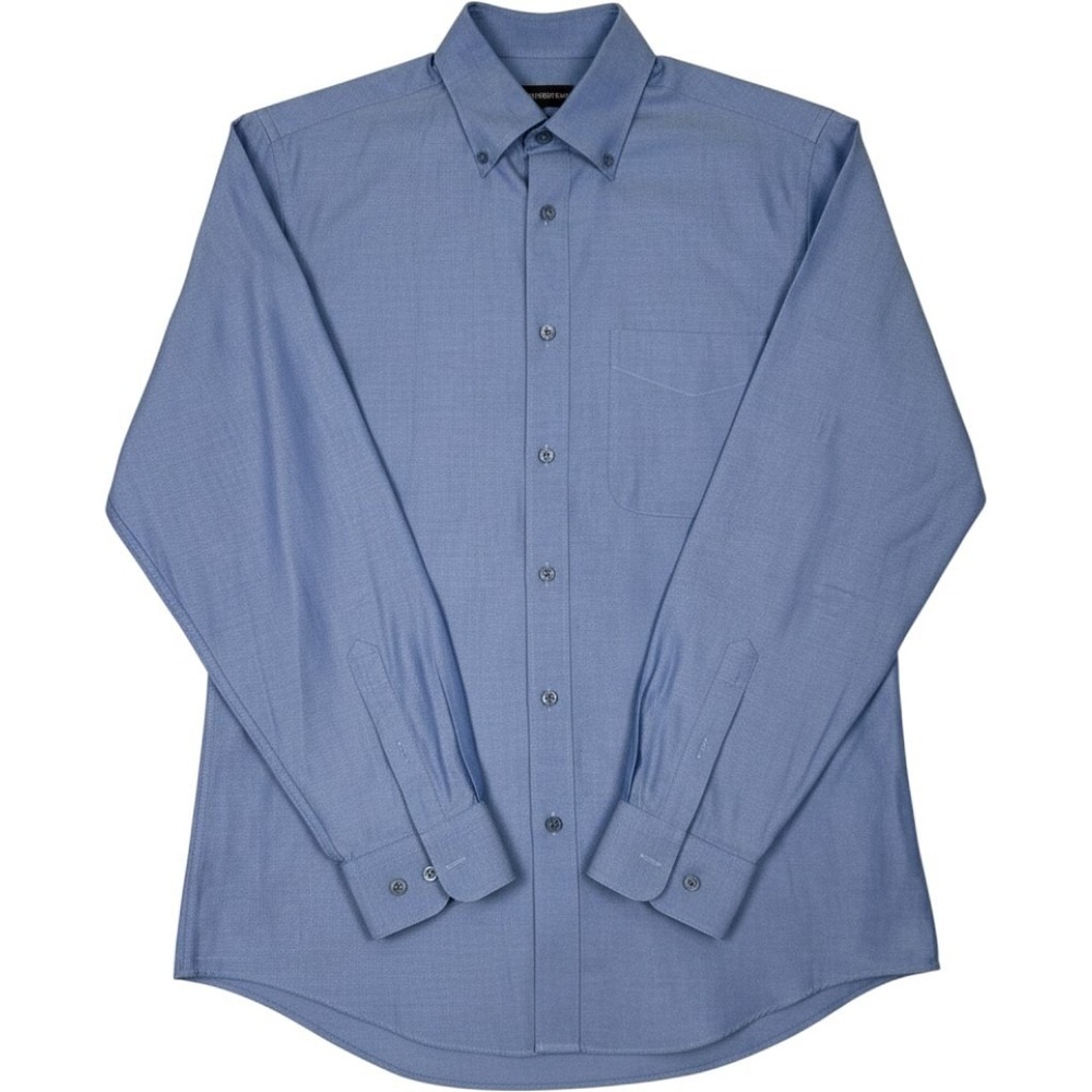Nordstrom Men's Medium Blue Button Down Dress Shirt Smartcare Wrinkle Free